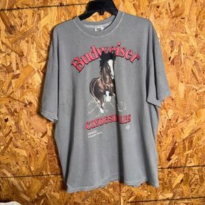 VTG 90s Comfort Colors Budweiser Clydesdales 1993 Graphic Tee Gray T-shirt 2XL
